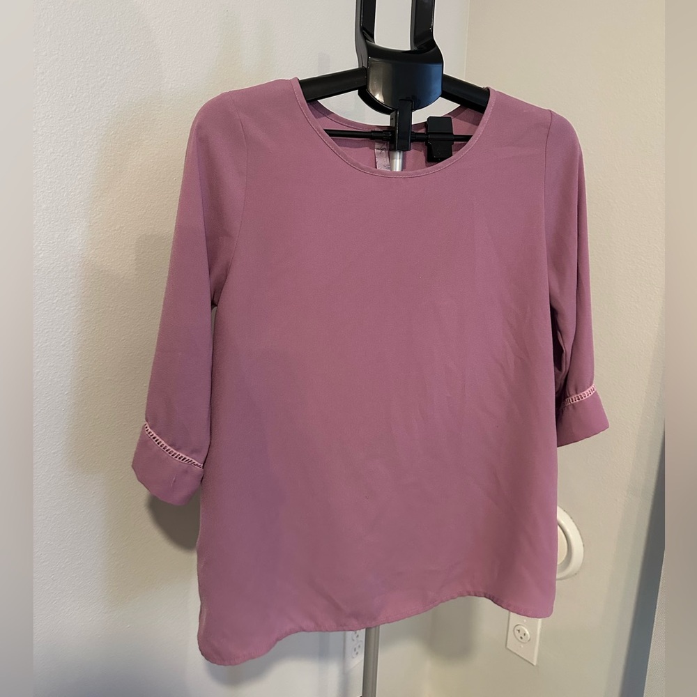 Purple 3/4 Sleeve Blouse